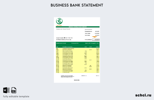 цифровая загрузка выписки по текущему счету компании Resona Bank Шаблон в формат